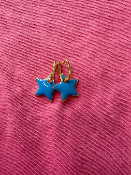 Star Hoop Earrings (3 Color Options)