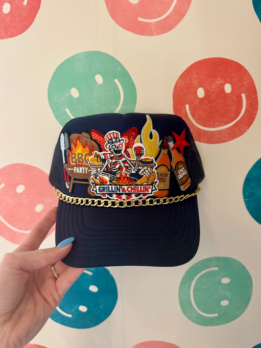 Grillin' & Chillin' BBQ Trucker Hat | Adult