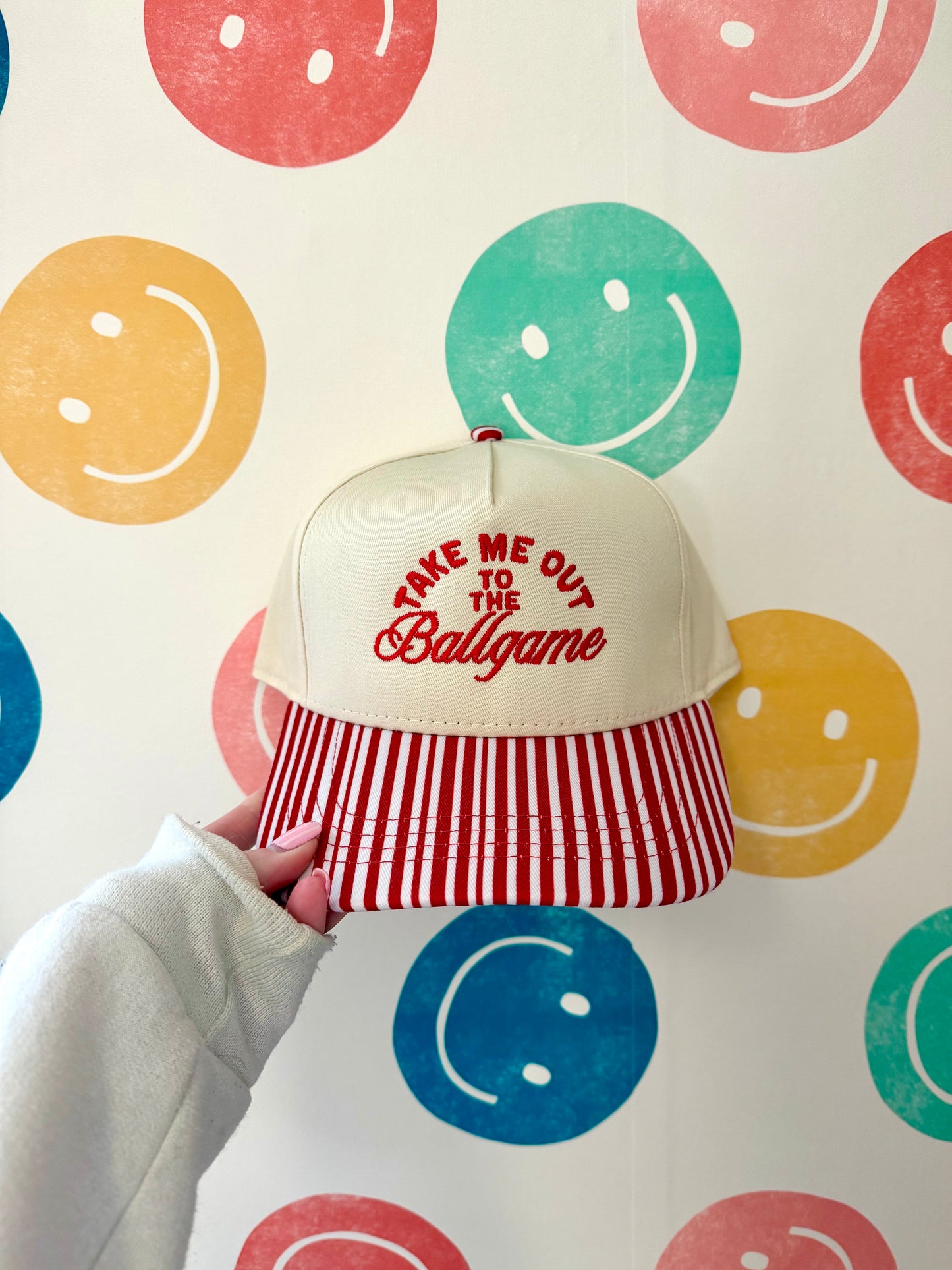 Take Me Out To The Ballgame-Baseball Trucker Hat (2 Color Options)