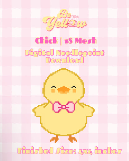 Chick Needlepoint Canvas | Digital File PDF