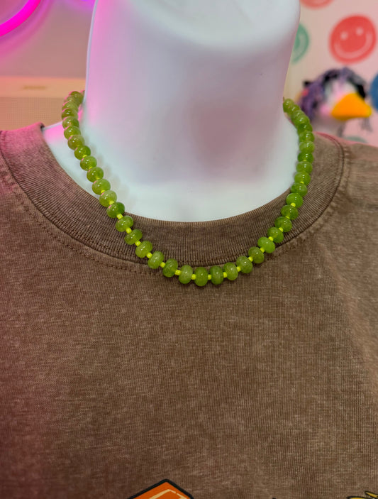 HalloQueen Green Gemstone Necklace | 16 in.