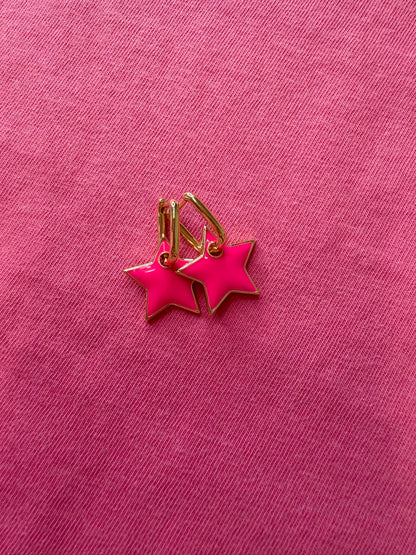 Star Hoop Earrings (3 Color Options)