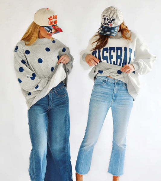 BASEBALL Reversible Polka Dot Mockneck (S-XL)