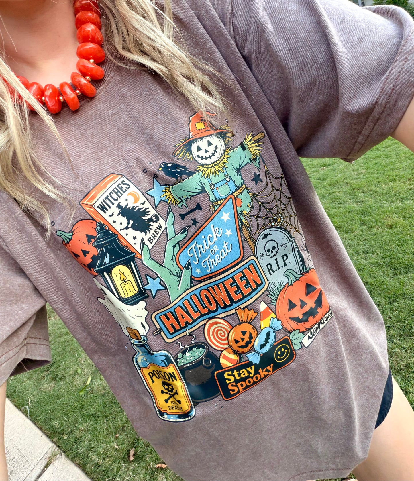 Spooky Halloween Brown T-Shirt | (M-3XL)