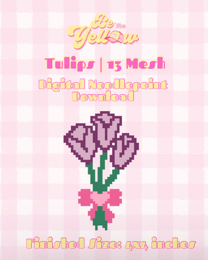Tulips Needlepoint Canvas | Digital File PDF