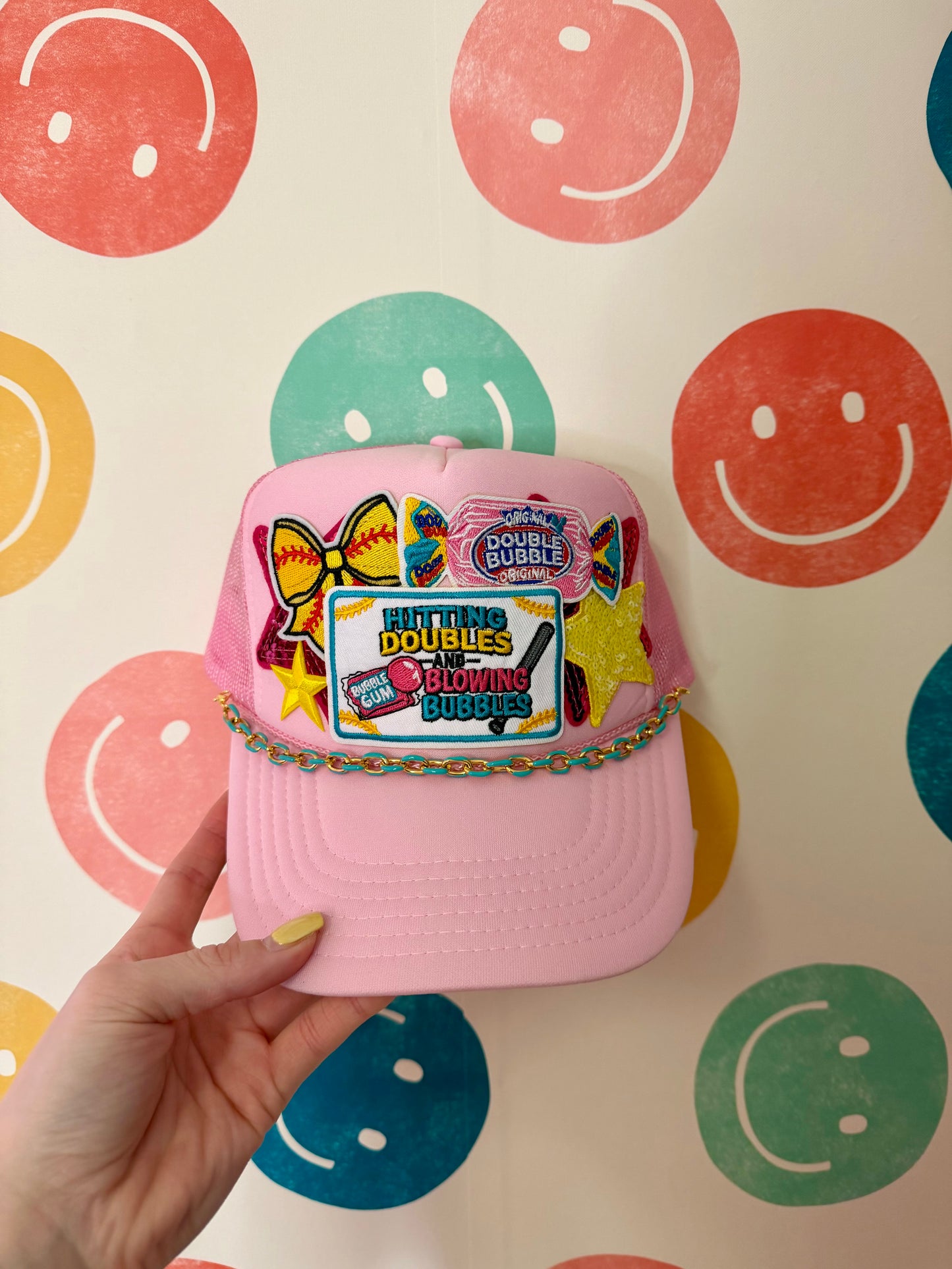 Hitting Double Blowing Bubbles Trucker Hat | Adult