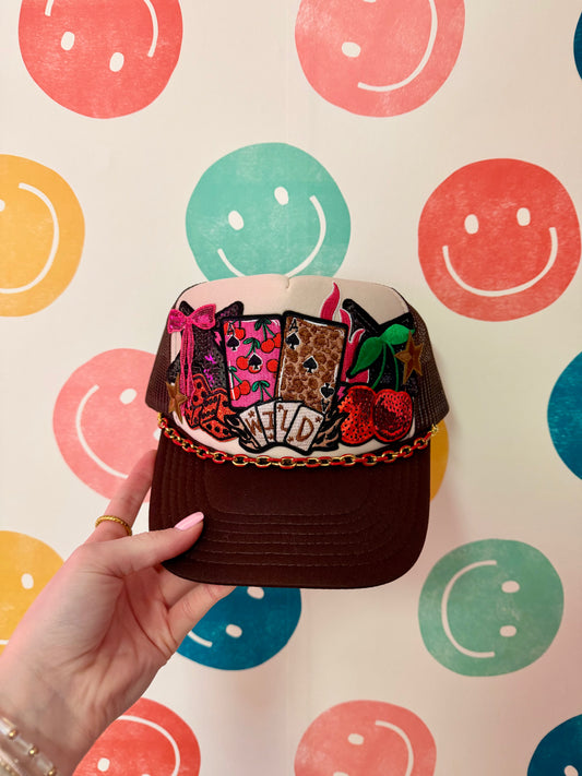 Wild Cards Brown Tan Trucker Hat | Adult