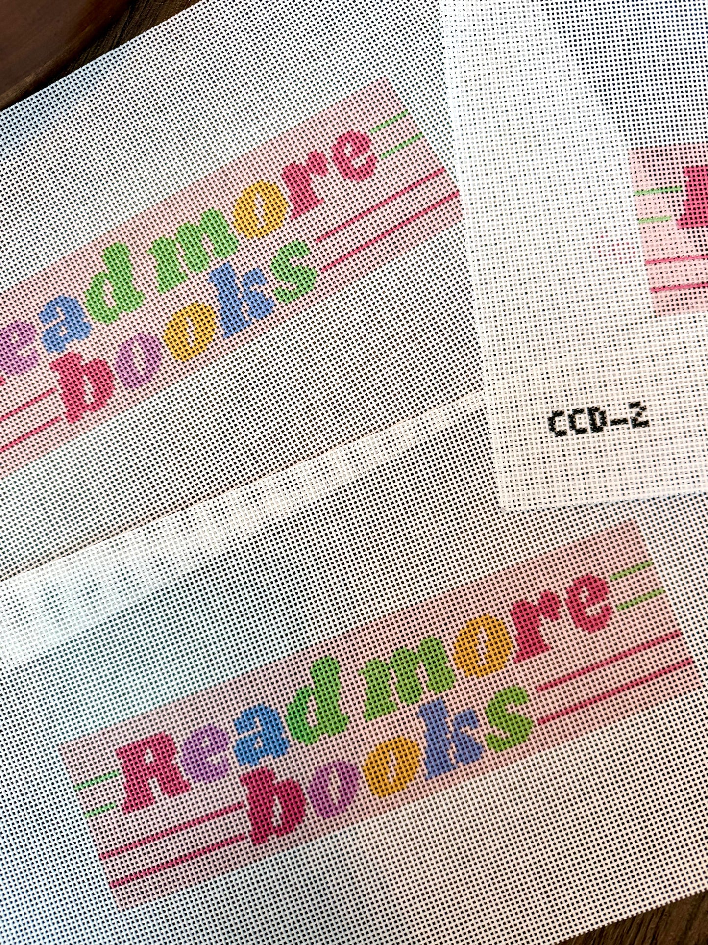 Read More Books Needlepoint Canvas | 18 Mesh