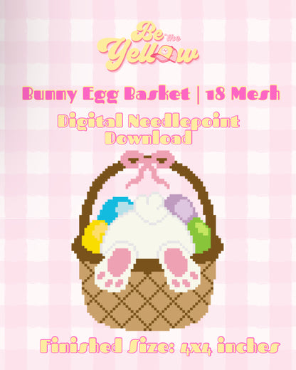 Bunny Egg Needlepoint Canvas | Digital File PDF
