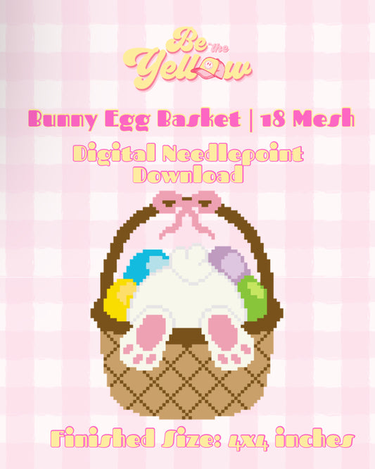 Bunny Egg Needlepoint Canvas | Digital File PDF