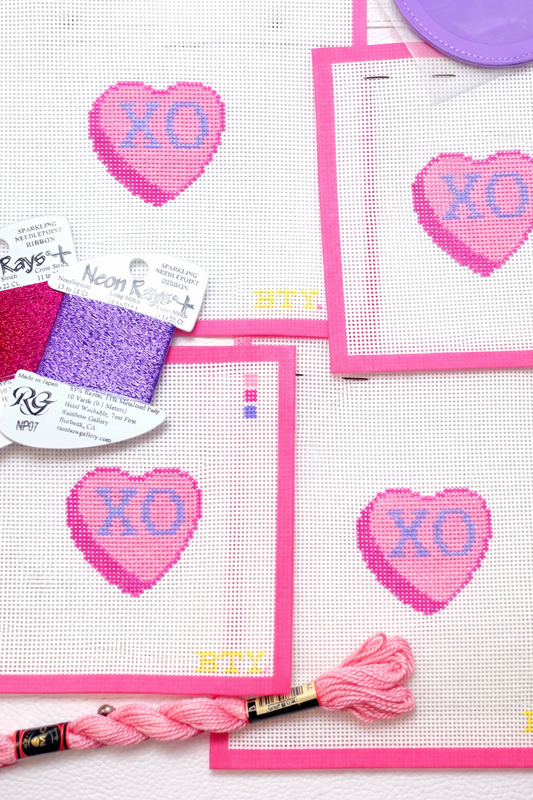 XO Heart Needlepoint Canvas by BTY | 13 Mesh