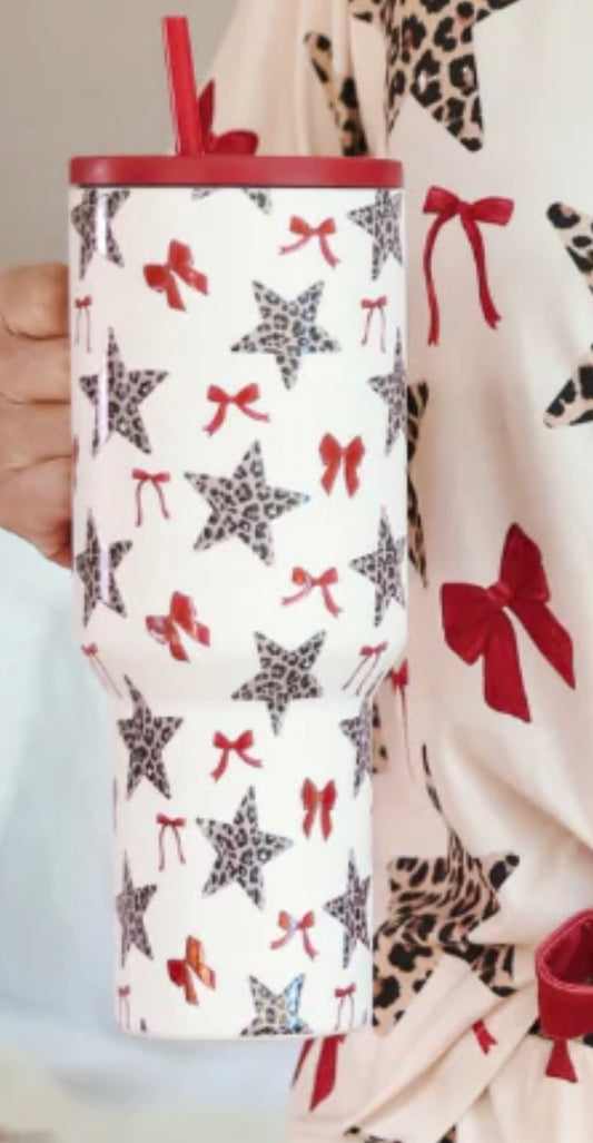 Leopard Star & Bow Tumbler | 40 oz.