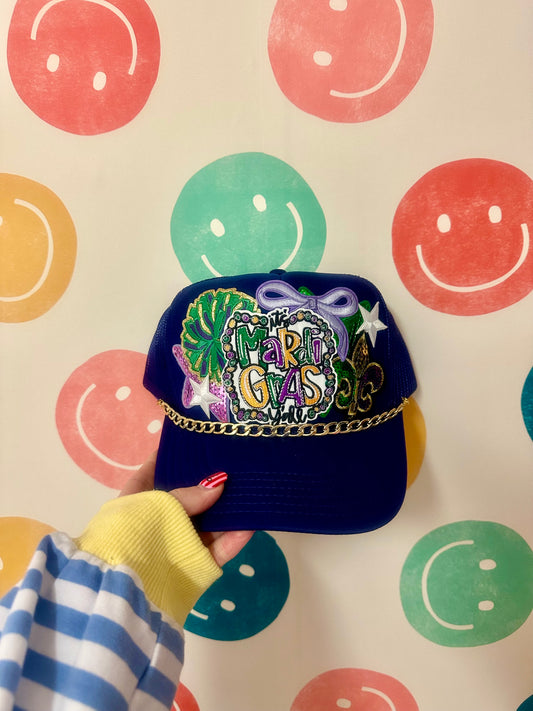 Mardi Gras Premade Trucker Hat