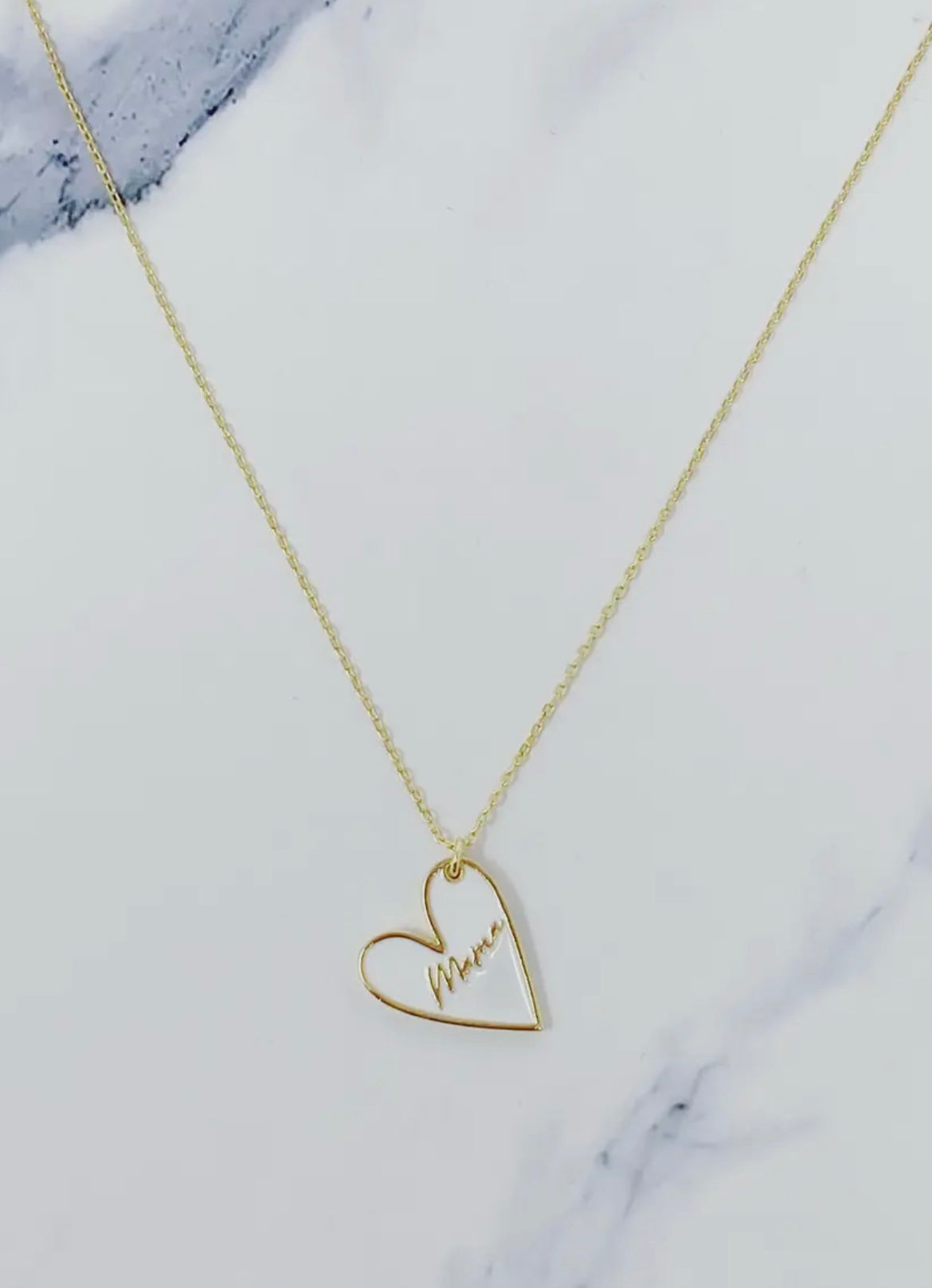 Gold 'Mama' Heart Necklace