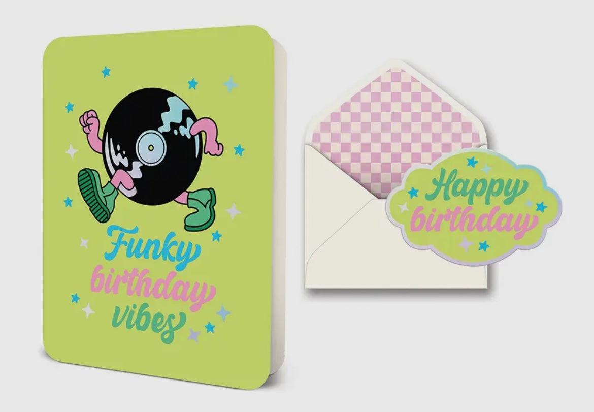 Funky Birthday Vibes Deluxe Greeting Card