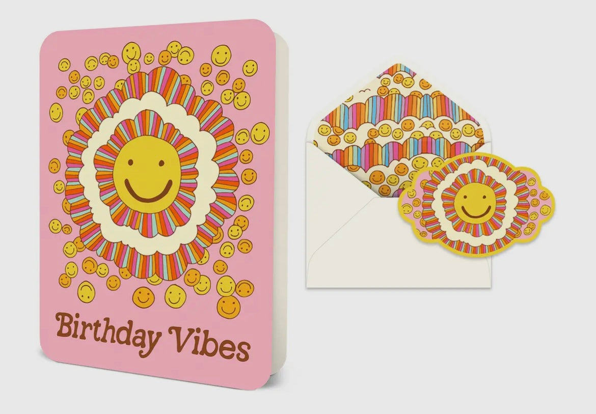 Happy Birthday Vibes Deluxe Greeting Card