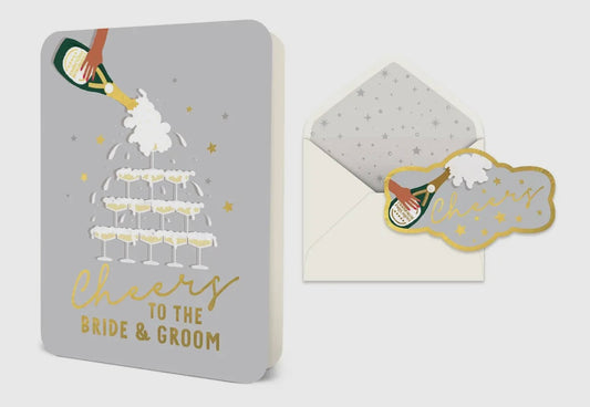 Cheers To The Bride and Groom Deluxe Greeting Card
