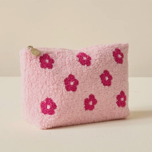 Pink Floral Teddy Pouch