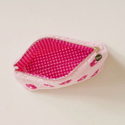 Pink Floral Teddy Pouch