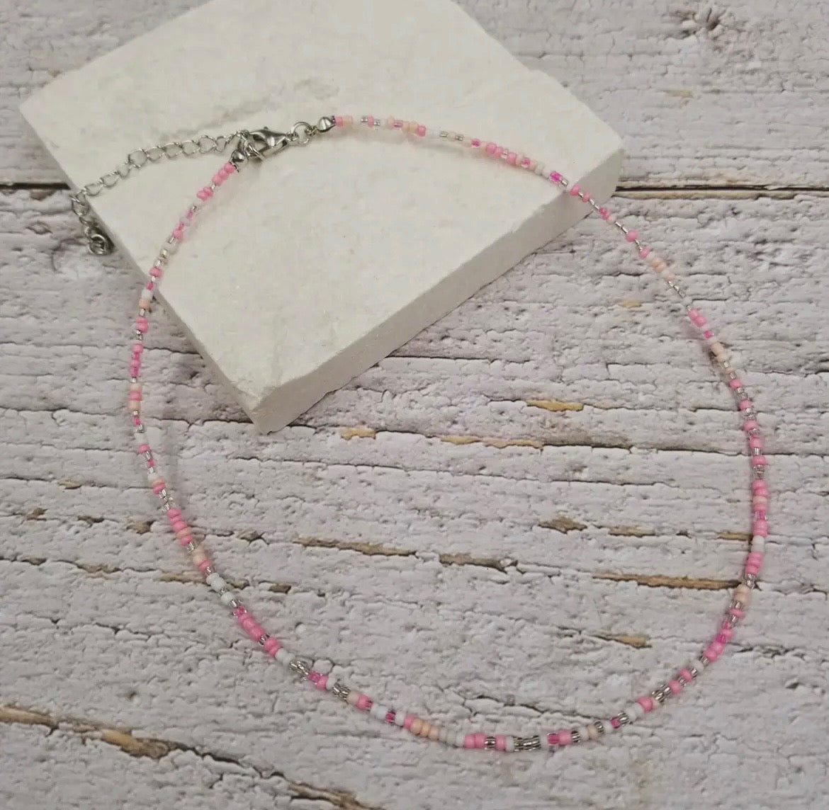 Beaded Necklace | Pink