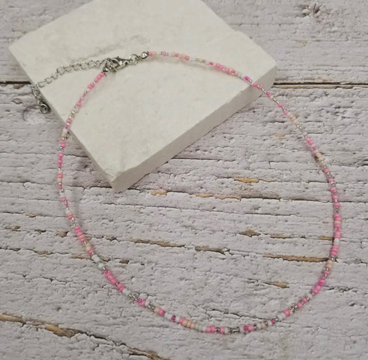 Beaded Necklace | Pink
