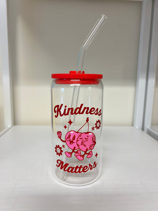 "Kindness Matters" Glass Cup
