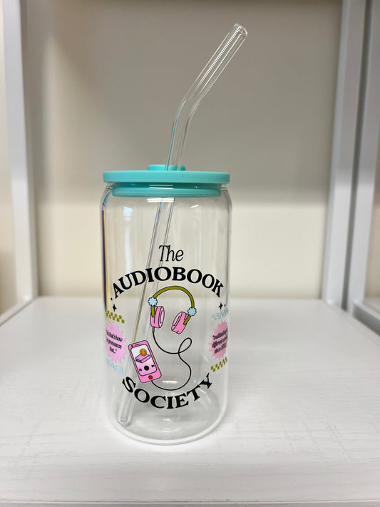 "The Audiobook Society" Glass Cup