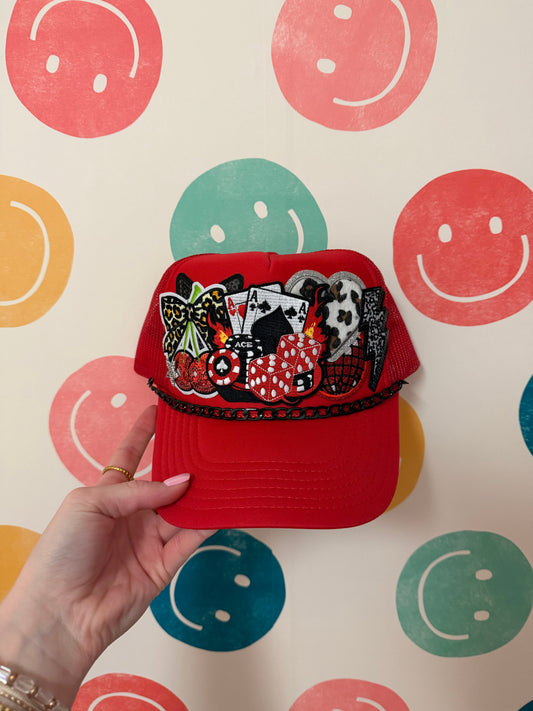 Red Poker Trucker Hat | Adult