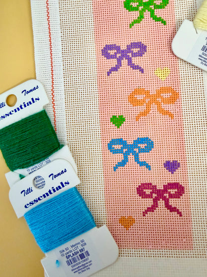 Colorful Bows Bookmark Needlepoint Canvas by BTY | 18 Mesh