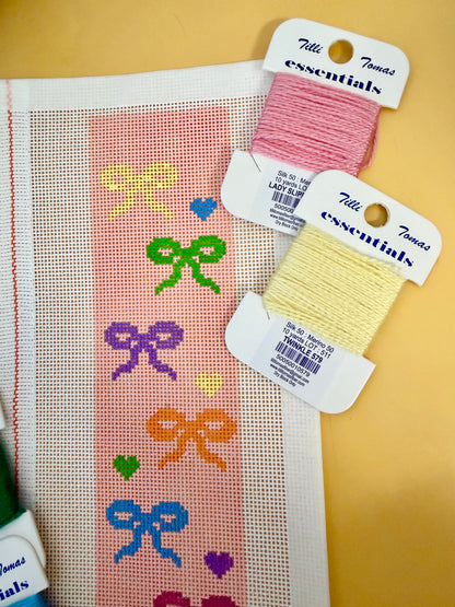 Colorful Bows Bookmark Needlepoint Canvas by BTY | 18 Mesh