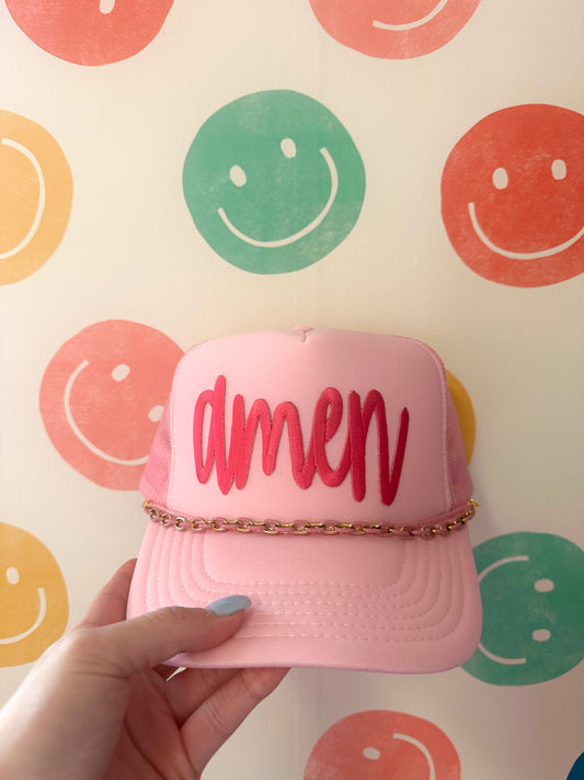 Cursive Amen Trucker Hat (5 color options)