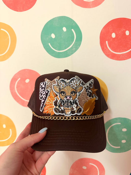 Highland Cow Fall Trucker Hat
