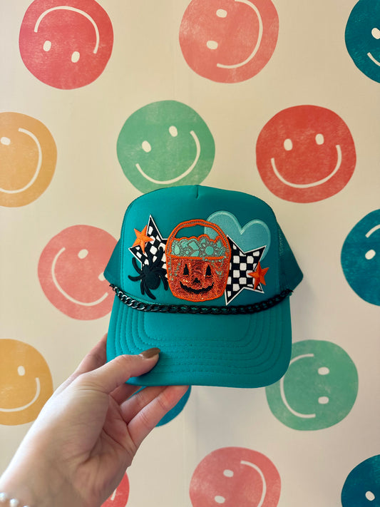Trick or Turquoise Trucker Hat