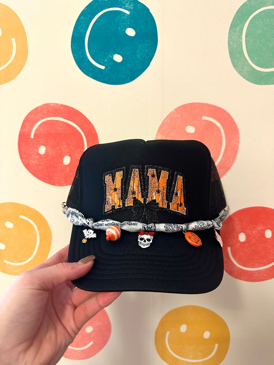 Halloween Mama Trucker Hat + Charmed Fabric Chain