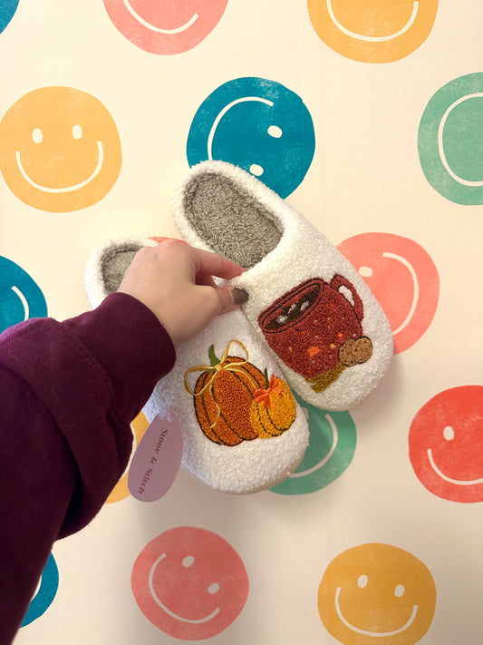 Pumpkin & Cookie Fall Slippers