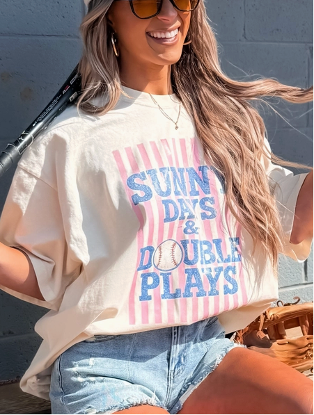 Sunny Days & Double Plays T-Shirt | (S-3XL)