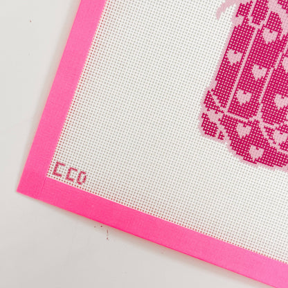 Coquette Cowgirl Boot Needlepoint Canvas | 18 Mesh