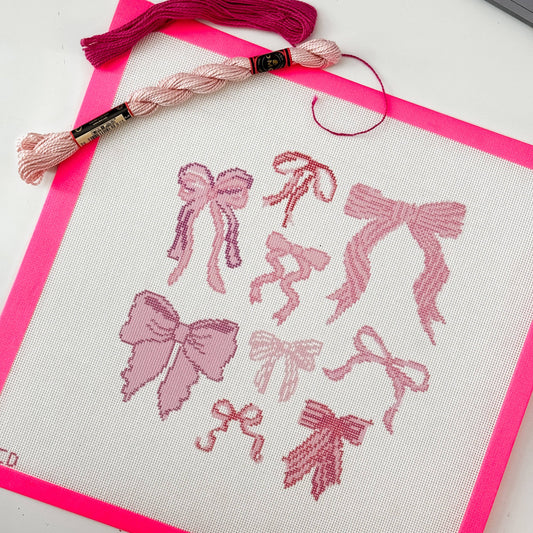 Coquette Bow Needlepoint Canvas | 18 Mesh