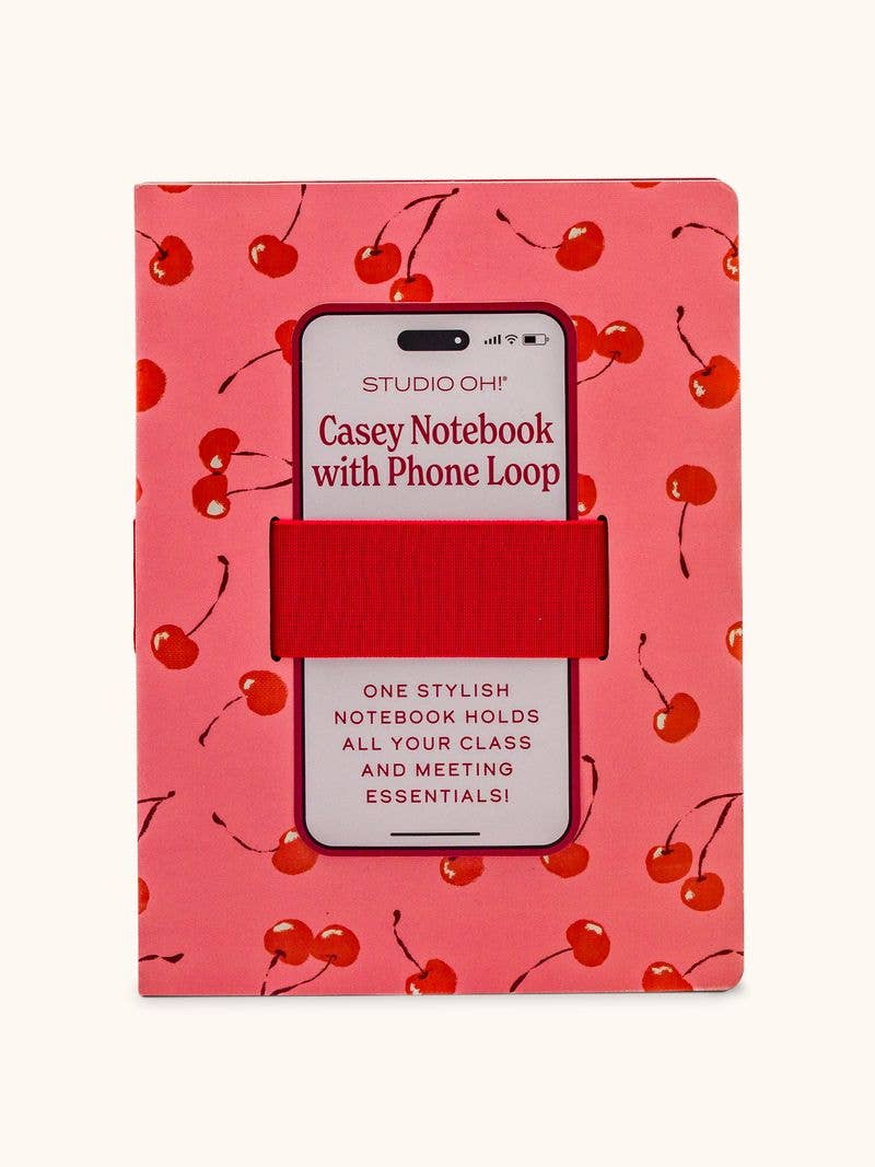 Fresh-Picked Cherries Notebook with Phone Loop