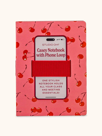 Fresh-Picked Cherries Notebook with Phone Loop