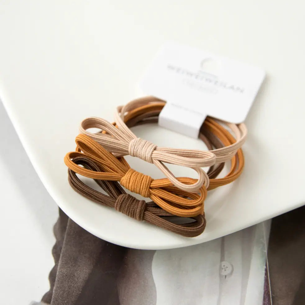 Pack of Three: Brown Rope Hair Tie Bows