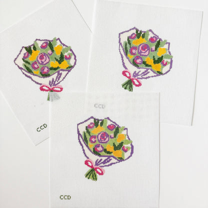 Flower Bouquet Needlepoint Canvas | 18 Mesh