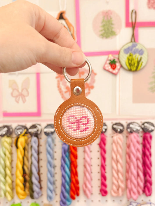 Needlepoint Self Finishing Leather Key Fob