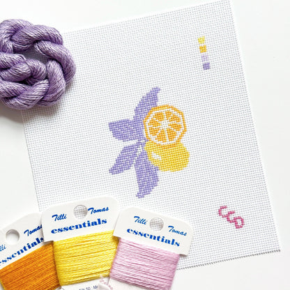Lavender Lemon Needlepoint Canvas | 18 Mesh