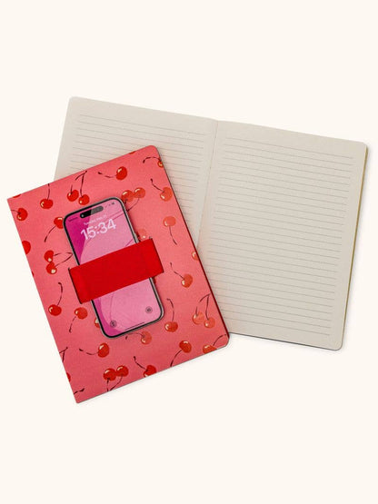 Fresh-Picked Cherries Notebook with Phone Loop