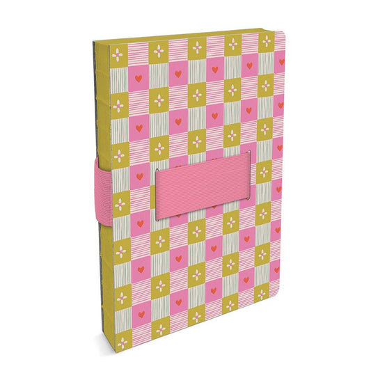 Patchwork Hearts Notebook with Phone Loop