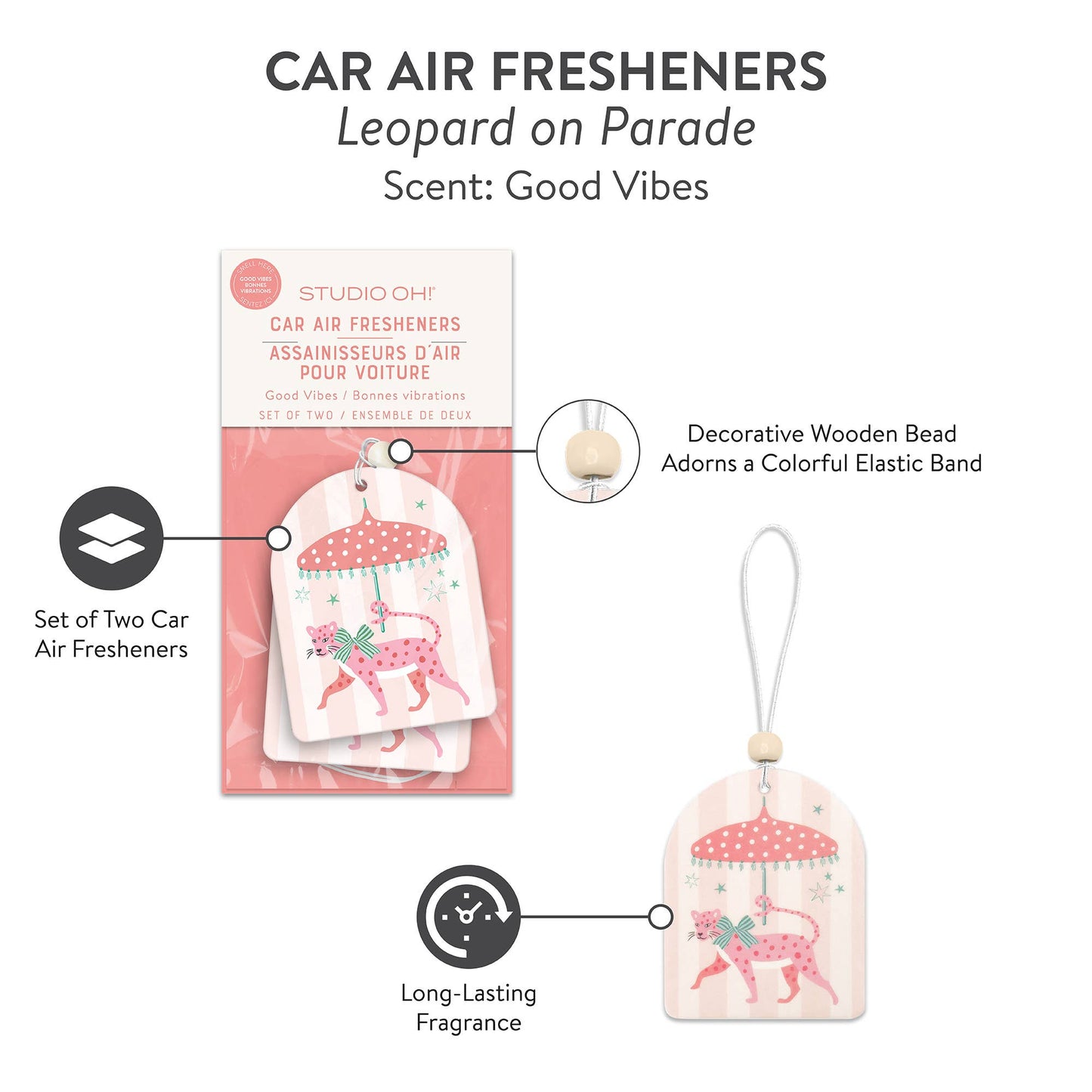 Leopard on Parade Car Air Freshener | Good Vibes