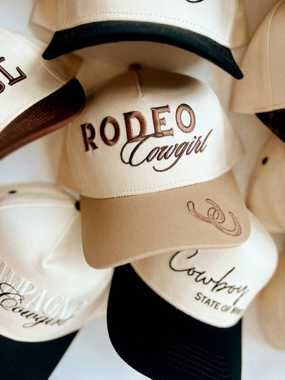 Rodeo Cowgirl Embroidered Trucker Hat