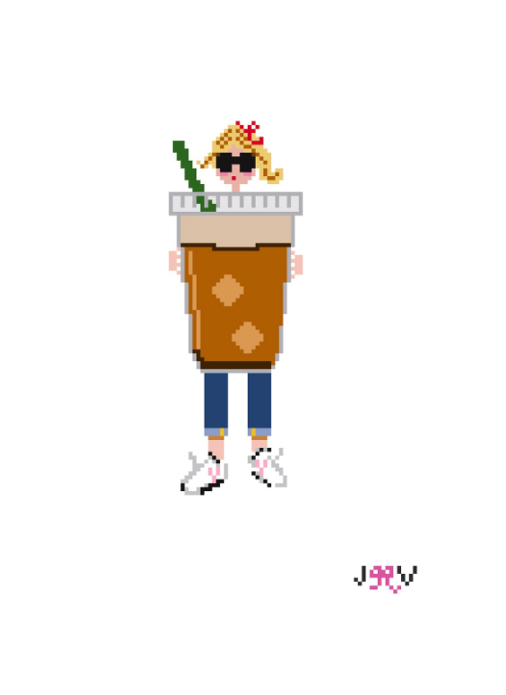 Coffee Girly Needlepoint Canvas | 18 Mesh