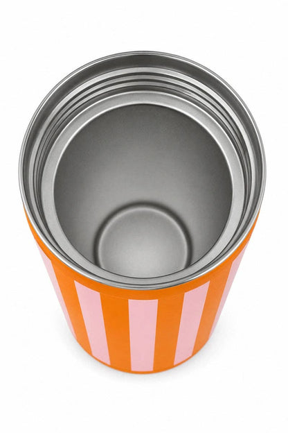 Pink and Orange Striped Insulated Drink Sleeve | 12 Oz. Slim Can
